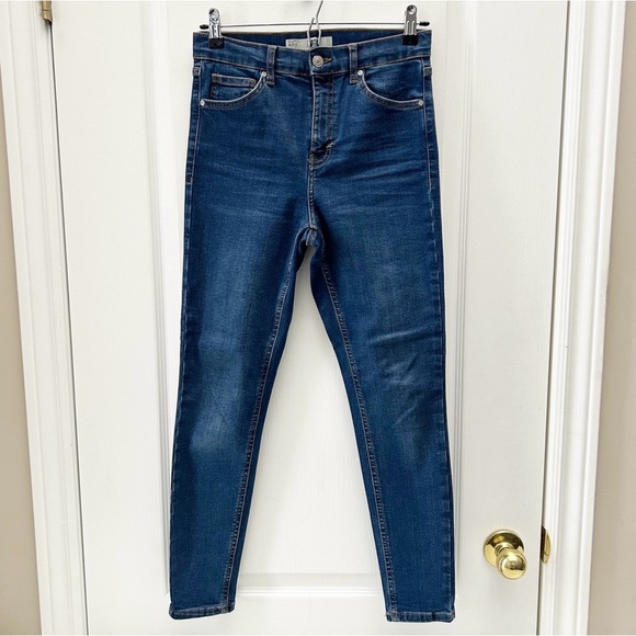 Topshop Jamie Skinny Jeans High Rise Ankle Length  Mid Indigo Blue Size 26 - Picture 7 of 15